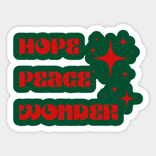 SheHopes Hope Peace Wonder Sticker